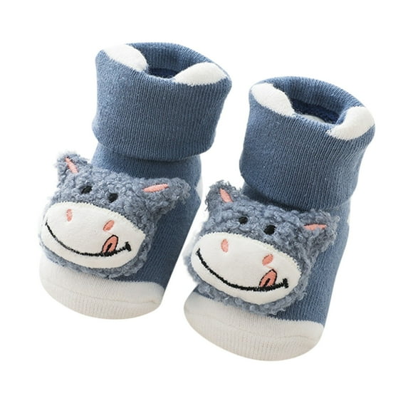 Generic Clearance Socks Toddler Warm Winter Baby Socks Cartoon Coral Velvet Warm Socks Cute Plush Ear Kids High Socks for Personality Vintage Leisure Classic(6-12 Months,B)