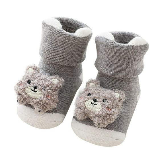Generic Clearance Socks Toddler Warm Winter Baby Socks Cartoon Coral Velvet Warm Socks Cute Plush Ear Kids High Socks for Personality Vintage Leisure Classic(0-3 Months,C)