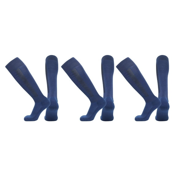 Generic Clearance Toddler Kids Soccer Socks 3 Pairs Knee High Striped Tube Soccer Socks for Unisex Breathable Sports Running Training for Personality Vintage Leisure Classic(B,BU2)