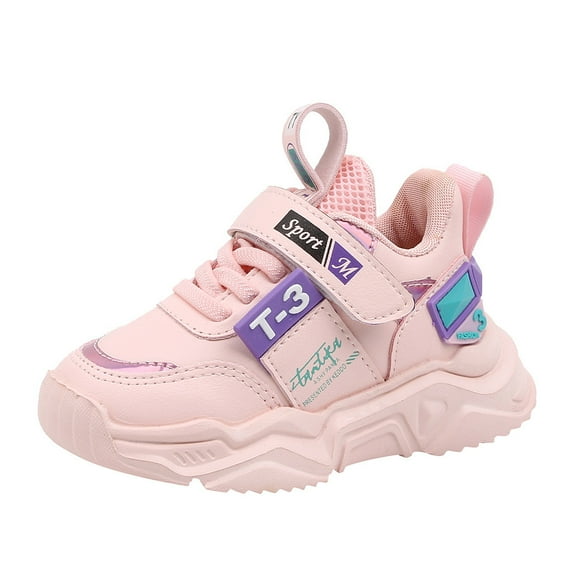 Generic Clearance Toddler Shoes Girl New Fashion Children's Neutral Lightweight Outdoor Sports Shoes Casual Shoes for Simple Non Slip Breathable Shoe(2-2.5Years,Pink)