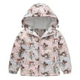 thumbnail image 1 of Generic Kids Warm Overcoats Windproof Toddler Boys Girls Winter Hooded Cartoon Printed Top Long Sleeve Zipper Padded Thick Jacket with Pockets(A,2-3 Years), 1 of 9