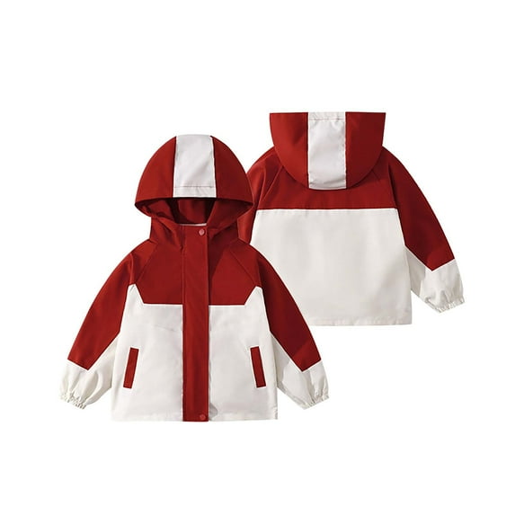 Generic Coat for Children's Lightweight Girls Outdoor Windproof Donation Three In One Fall Winter Punching Jackets for Fashion Casual Cozy Travel Jacket(8-9 Years,Red)