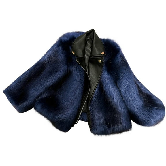 Generic Coat for Children's Trendy Cropped Kids Girls Coats Winter Windproof Thicken Jacket Child Warm Button Outerwear 2024 for Fashion Simplicity Cozy Casual (4-5 Years,Blue)