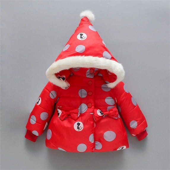 Generic Coat for Children's Trendy Travel Toddler Kids Baby Winter Warm Jacket Outerwear Floral Hooded Zipper Padded Outwear for Girls Boys Cute Casual Comfortable Hoodies (18-24 Months,Red)