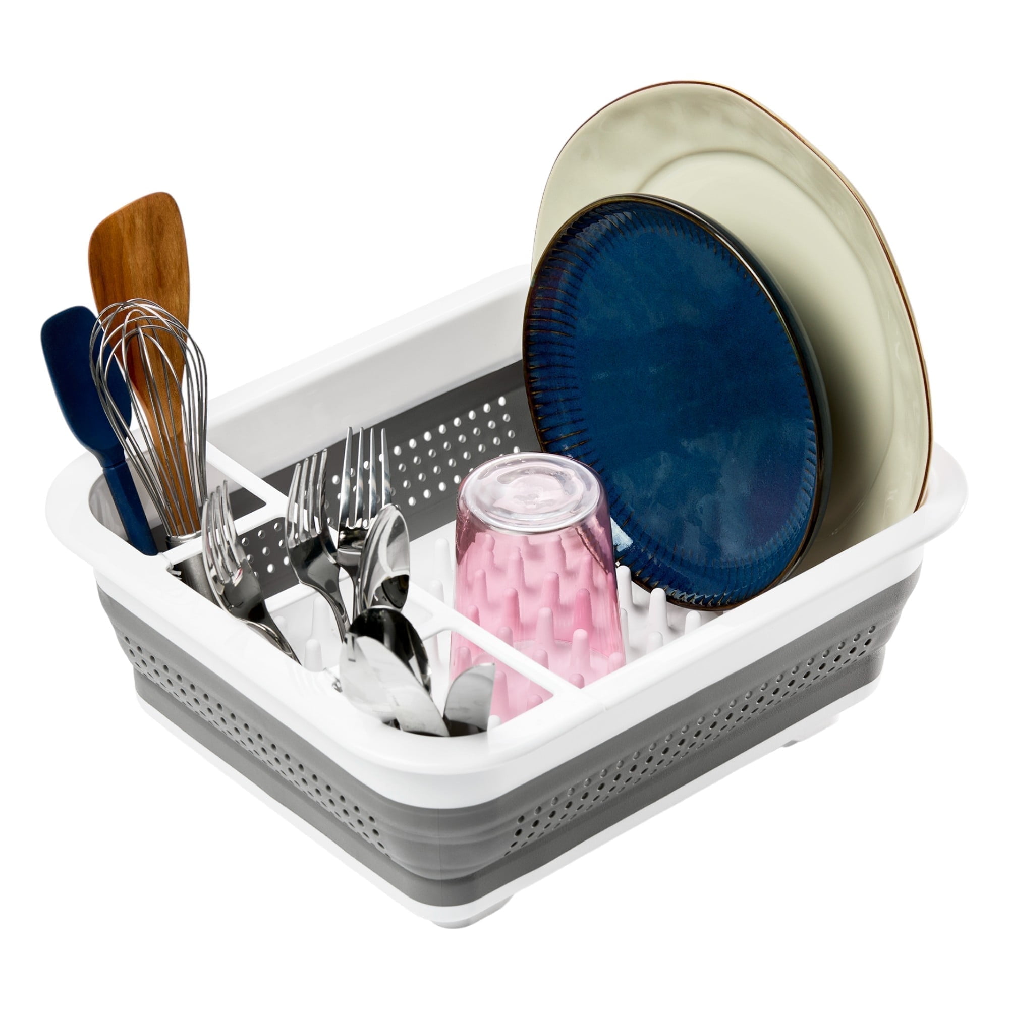 madesmart Collapsible Dish Rack, Easy Cleaning, Flexible Plastic ...