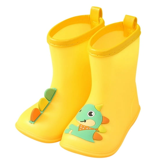 Generic Colorful Cartoon Animal Waterproof Children's Rain Boots Baby Water Shoes EVA Soft Outdoor Kids Rain Boots Cute Printed for Boys and Girls with Easy-On Handles(2.5-3 Years,Silver)