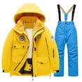 thumbnail image 1 of Generic Colorful One Piece Snowsuits Coveralls Ski Suits Jackets Winter Jumpsuits Boys and Girls Children's Ski Suits Girls Outdoor Thick Windproof Boys Baby Big Children Ski Clothes(14,Sky Blue), 1 of 1