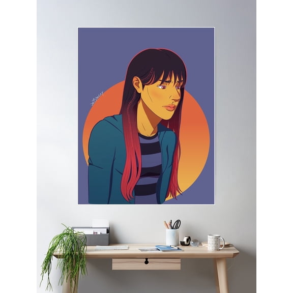Generic Colorful Sad Girl Poster Wall Art, Modern Wall Decor For Living Room Bedroom, 12x18 UNFRAMED
