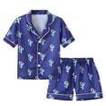thumbnail image 1 of Generic Comfortable Pajamas for Toddler Boy Girl Set Kids Girls Clothes Casual Cartoon Prints Short Sleeves Top Waist Shorts Pajams Sleepwear Set Outfit sleepies pajamas set for family, 1 of 2