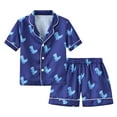 thumbnail image 1 of Generic Comfortable Pajamas for Toddler Boy Girl Set Kids Girls Clothes Casual Cartoon Prints Short Sleeves Top Waist Shorts Pajams Sleepwear Set Outfit sleepies pajamas set for family, 1 of 2