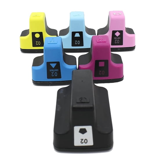 Generic Compatible Ink Cartridge Replacement for 02 (Black, Multicolor, 6-Pack)
