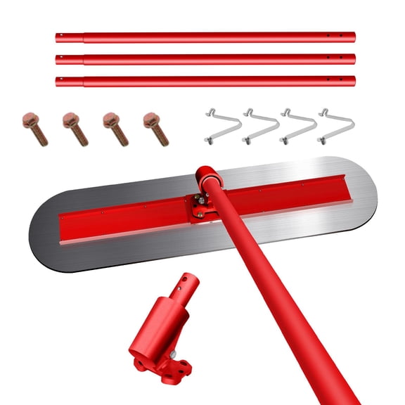 Generic Concrete Bull Float Kit, 47.2"  11.8" Stainless Steel Trowel with 4 Interlocking Aluminum Handles, Scratch-Free Concrete Finisher for Driveway, Sidewalk, Workshop