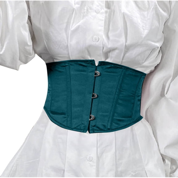 Generic Corset Steel Boned Corset Womens Underbust Waspie Corset Heavy Duty Cincher Short Torso Corset