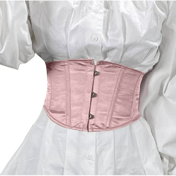 Generic Corset Steel Boned Corset Womens Underbust Waspie Corset Heavy Duty Cincher Short Torso Corset