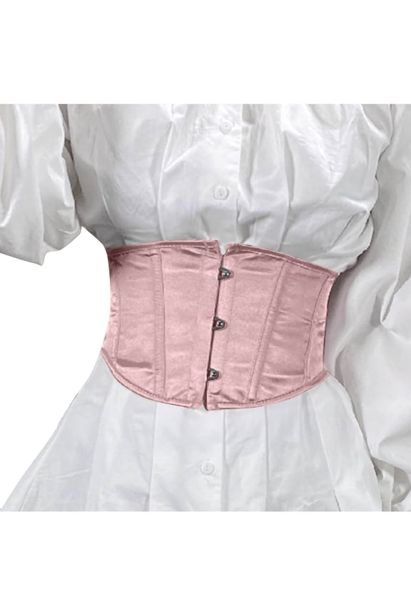 Corset Steel Boned Corset Womens Underbust Waspie Corset Heavy Duty Cincher Short Torso Corset