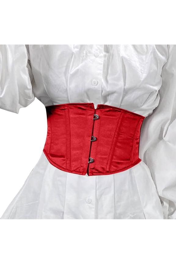 Corset Steel Boned Corset Womens Underbust Waspie Corset Heavy Duty Cincher Short Torso Corset