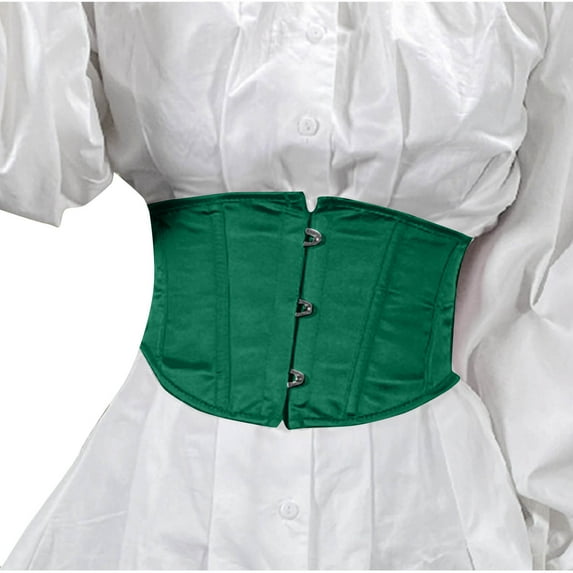 Generic Corset Steel Boned Corset Womens Underbust Waspie Corset Heavy Duty Cincher Short Torso Corset