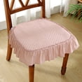 thumbnail image 1 of Generic Cotton Ruffled Chair Cushions, Dining Room Kitchen Chair Cover with Ruffle Skirt, Thick Square Chair Pads Non Slip Stool Mats for Banquet Hotel Wedding Party, 1 of 6