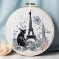 thumbnail image 1 of Generic Counted Easy Cross Stitch Kits Eiffel Tower Color Stamped Embroidery for Starter Kits DIY 11CT Stamped Patterns Embroidery Needlework Kit Supplies 12 Inch Hoop Included(58-A), 1 of 6