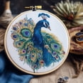 thumbnail image 1 of Generic Counted Easy Cross Stitch Kits Peacock Color Stamped Embroidery for Starter Kits DIY 11CT Stamped Patterns Embroidery Needlework Kit Supplies 12 Inch Hoop Included(122-P), ZGF-XIUP DK122, 1 of 6