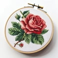 thumbnail image 1 of Generic Counted Easy Cross Stitch Kits Rose Color Stamped Embroidery for Starter Kits DIY 11CT Stamped Patterns Embroidery Needlework Kit Supplies 12 Inch Hoop Included(11-A), 1 of 6
