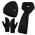 thumbnail image 1 of Generic Cozy Winter Knit Hat Scarf Gloves Set Knitted Wool Hat Scarf Gloves Man And Women's Cold Warm Three Piece Set Stylish Winter Hat Scarf Glove Set For Fashion-Conscious Individuals, 1 of 3