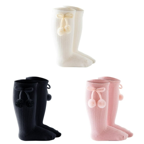 Generic Crew Socks Toddler Baby Kids Girls Solid Knee-High Socks Stockings Mid-Calf Length Princess Sock for Crew Socks Fashion Comfortable Ankle Sock(12-24 Months)