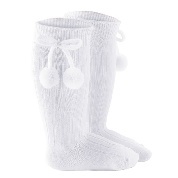 Generic Crew Socks Toddler Baby Kids Girls Solid Knee-High Socks Stockings Mid-Calf Length Princess Sock for Crew Socks Fashion Comfortable Ankle Sock (3-12 Months,White)