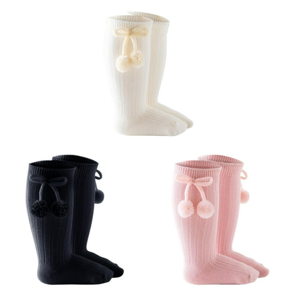 Generic Crew Socks Toddler Baby Kids Girls Solid Knee-High Socks Stockings Mid-Calf Length Princess Sock for Crew Socks Fashion Comfortable Ankle Sock(12-24 Months)