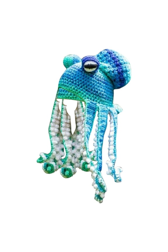 Crochet Knitted Hat, Hand Knitting with Tentacles Woolen Hat Adult Halloween Party Tricky Funny Head Cover Crochet Yarn Hat Crochet Hat The Perfect Addition To Your Everyday Winter Wardrobe