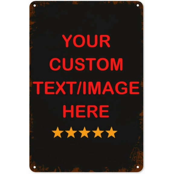 Generic Custom Metal Sign 8x12 Inch Square Personalized Wall Mount Sign for Home, Office, Business, Garden, Custom Text Here