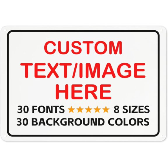 Generic Custom Tin a Sign Create Your Own Business 8x12 Inch Sign Parking Sign Wood Sign Street SignPersonalized Signs Metal for Outside Garden Signs, Vertical White