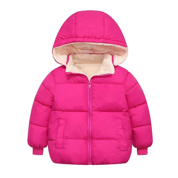Generic Cute Snowsuit Windproof Kids Baby Warm Girls Boys Cartoon Winter Warm Long Sleeve Jackets Sweatshirt Coats with Pockets(Red,3-4 Years)
