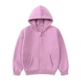thumbnail image 1 of Generic Toddler Kids Baby Outwear Long Sleeve Round Neck Solid Color Jacket Zipper Hooded Windproof Coats for Girls Boys for Holiday Winter Party Christmas（6-7 Years Purple）, 1 of 5