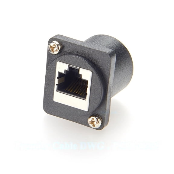 Generic D-Type RJ45 Cat6 Ethernet Female to Female Coupler 1Gbps Flange Chassis Panel Mount Bulkhead Feedthrough LAN Network Extender