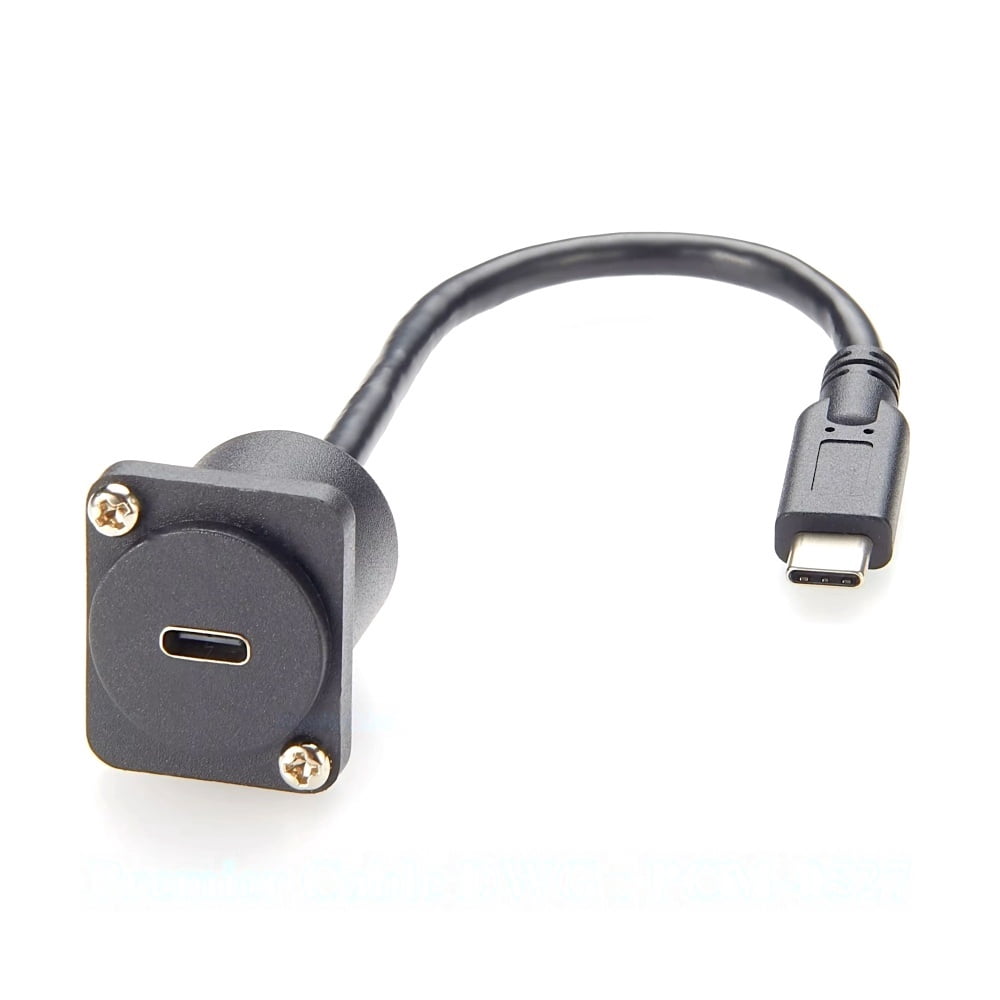 Generic D-Type USB 3.1 C Male to Female Extension Cable Flange Chassis Panel Mount Bulkhead USB Type C Adapter 10Gbps Data Transfer