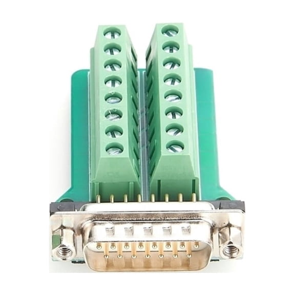 Generic DB15 Breakout Board Connector D-SUB DB15 Male Solderless Serial to Screw Wiring Terminal Signal Module PCB Board for Industrial