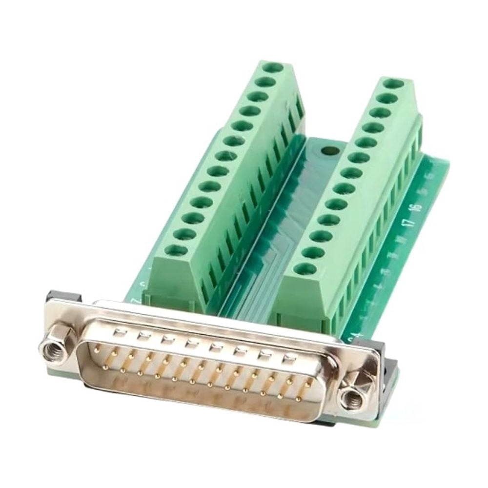 Generic DB25 Screw Terminal Block Adapter D-SUB 25Pin 2 Row Male to Serial Terminal Breakout Board Connector Din Rail Signal Module