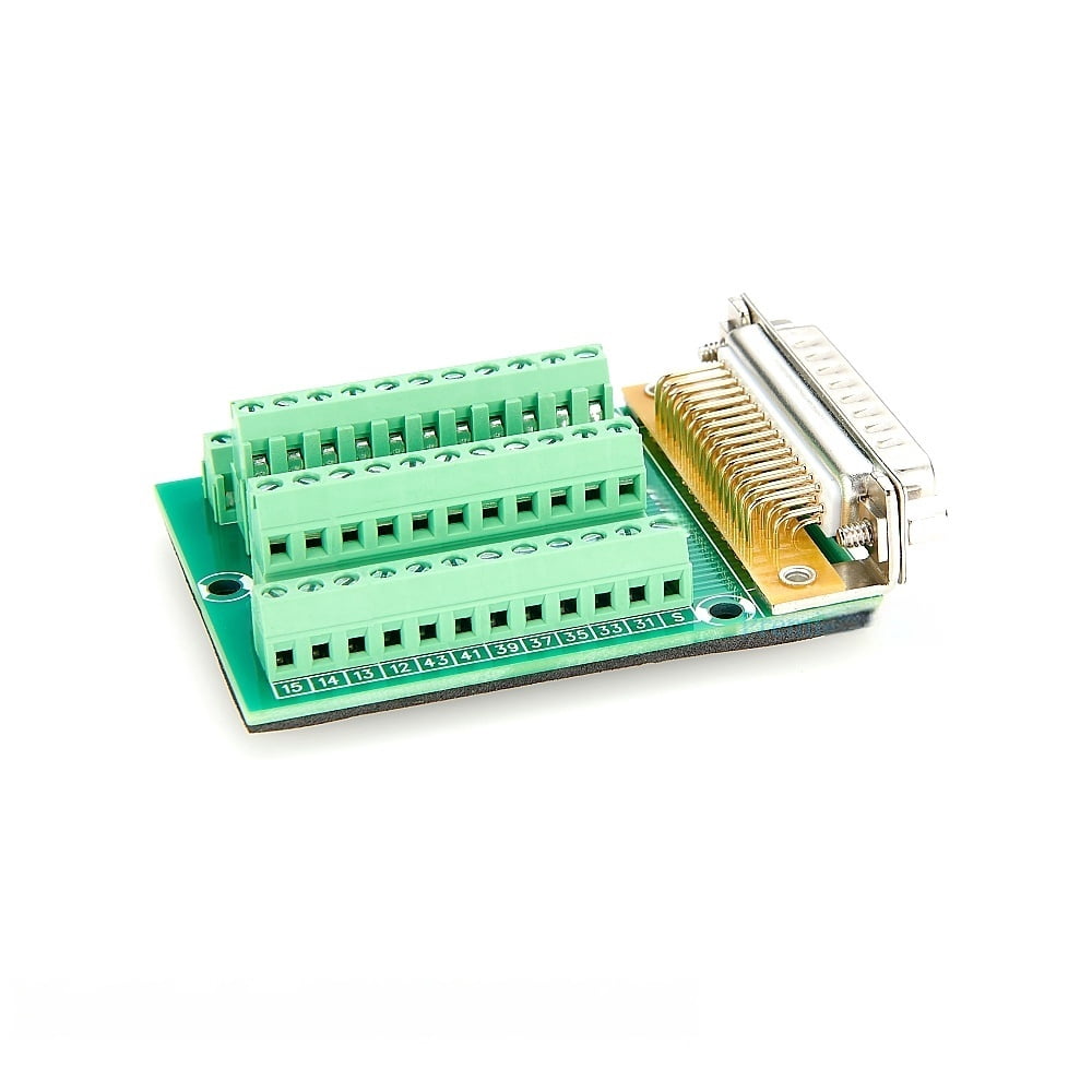 Generic DB44 Solderless Connector D-SUB DB44 Male to 44Pin Terminal Screw Breakout Board Din Rail Mounting for CNC Mechanical Equipment