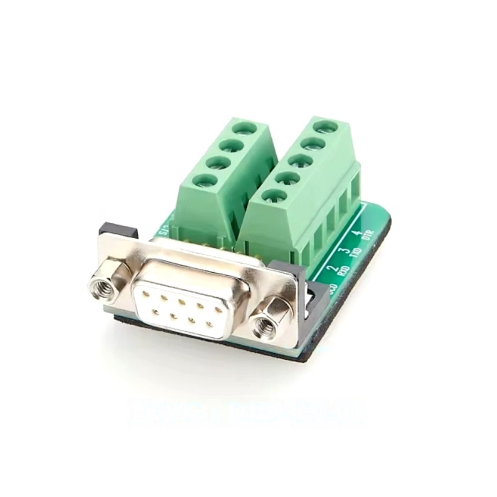 Generic DB9 Female Breakout Board Connector D-sub 9Pin 2-Row Solderless PCB Terminal Block Din Rail Mount Wiring Machining Terminal