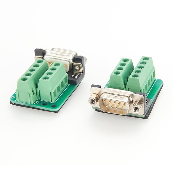 Generic DB9 Male Solderless Terminal Block RS232 D Sub DB9 Breakout Board Connector Kit Serial to Terminal Board Signal Module DIN Rail