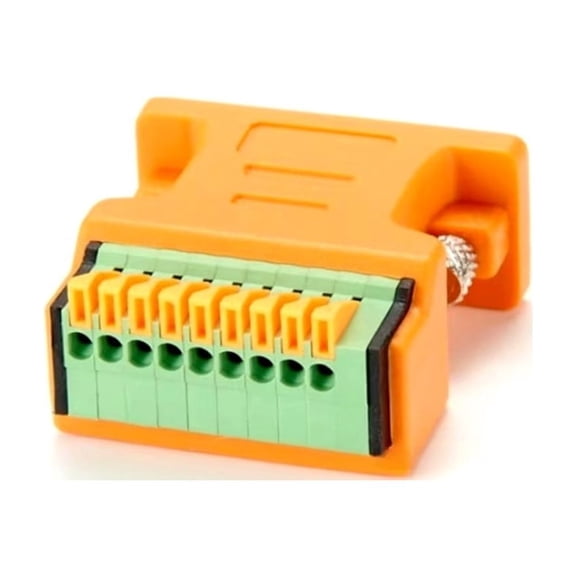 Generic DB9 Solderless Breakout Connector With Resistance D-SUB 9Pin to Spring Crimp Wiring Terminal for Can Bus Serial Communication