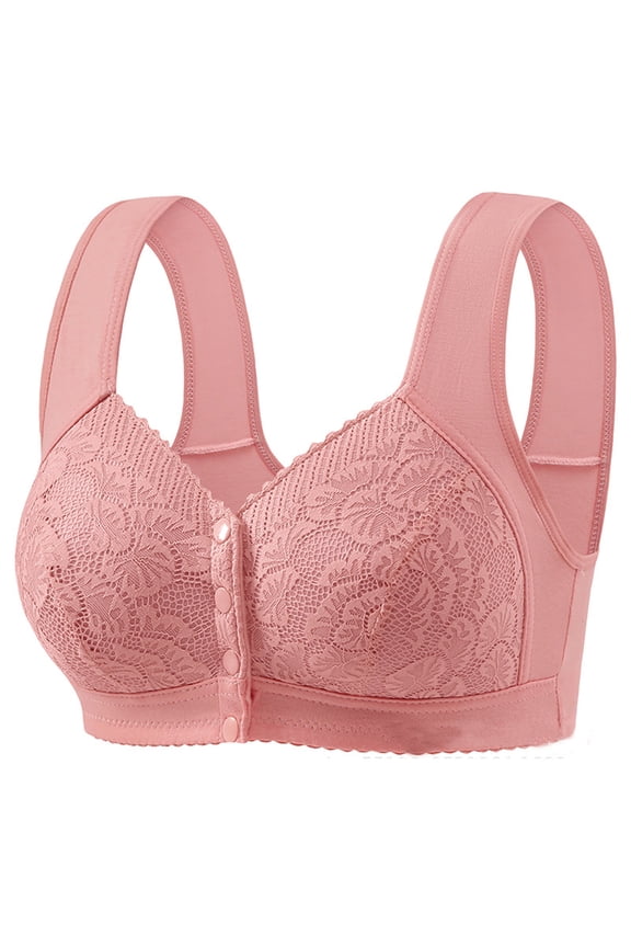 Daisy Bras for Women No Underwire Front Closure Comfort Senior Wireless Snap Closing Bra