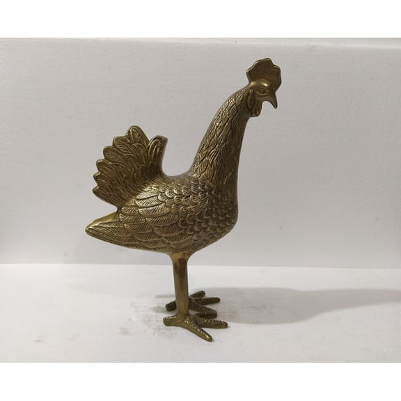 Generic Decorative Metal Rooster Sculpture Figurine Statue Cock Bird Bronze Finish