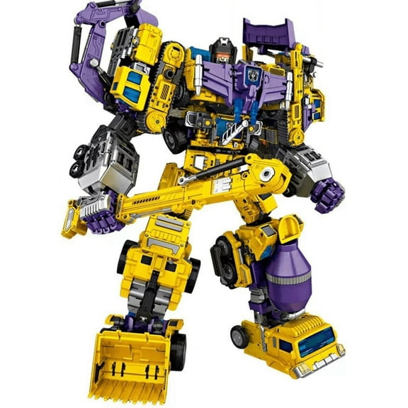 Generic Deformation Oversize Toys Robot Devastator TF Engineering Combiner 6 in 1 Action Figure Car Truck Model(Yellow Version)