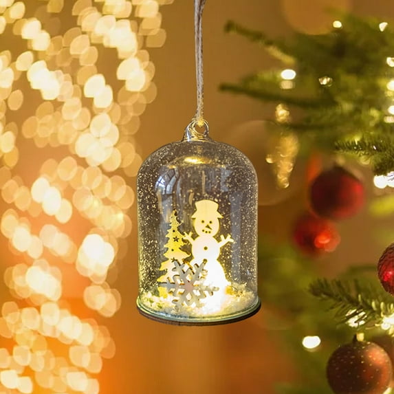 Generic Desktop Christmas Tree Message in a Bottle, Christmas Decorations Glass, Nostalgic Snowy Scene in Bottle, LED Light, Festive Gift