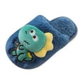 thumbnail image 1 of Generic Dinosaur Christmas Slippers For Girls Boys Memory Foam Comfy House Slippers Kids Winter Warm Indoor Shoes Clearance Shoes(3.5-4 Years ,Navy), 1 of 6