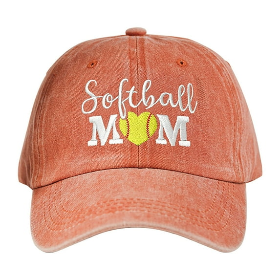 Generic Distressed Baseball Cap for Women, Softball Mom Adjustable Washed Embroidered Sun Hat