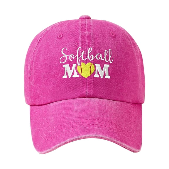 Generic Distressed Baseball Cap for Women, Softball Mom Adjustable Washed Embroidered Sun Hat
