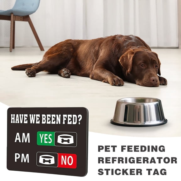 Generic Dog Feeding Reminder - Dog Feeding Chart with Have We Been Fed AM/PM Tracker, Magnets Fed Sign with Pet Tracker for Fridge